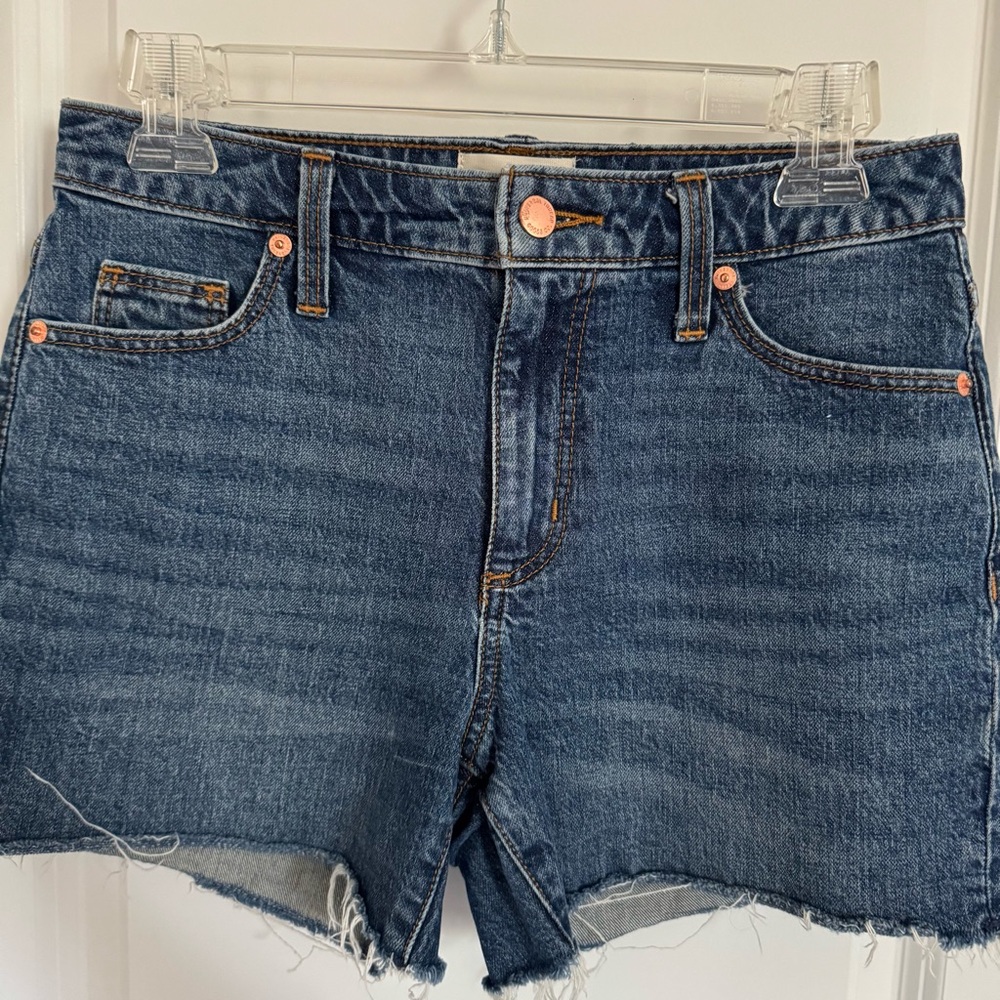 Universal Thread Dark Wash Vintage Midi Jean Shorts, 0 - Picture 3 of 13